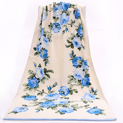 2pcs Flower Pattern Towel Set Soft Hand Bath Towel Absorbent Towels For Bathroom