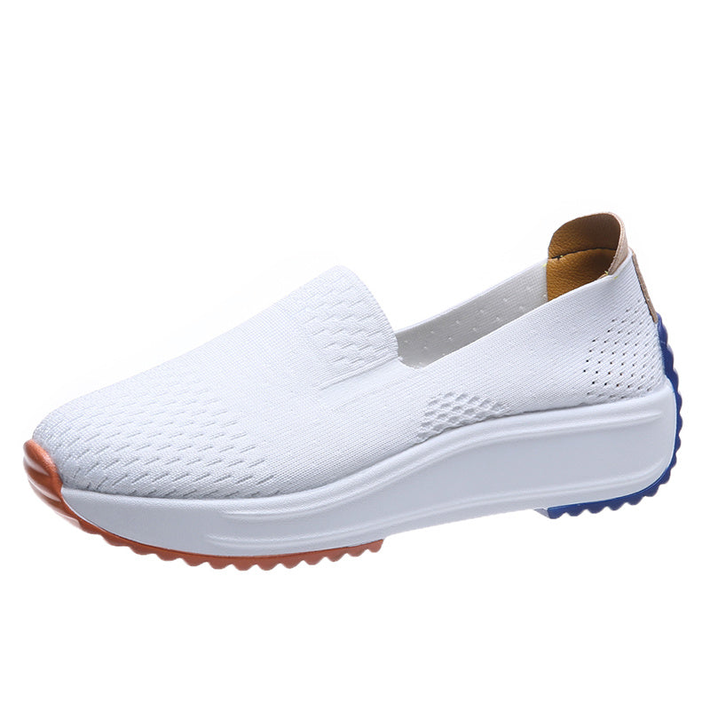 Women's Casual Sneakers Flying Woven Slip on Loafers
