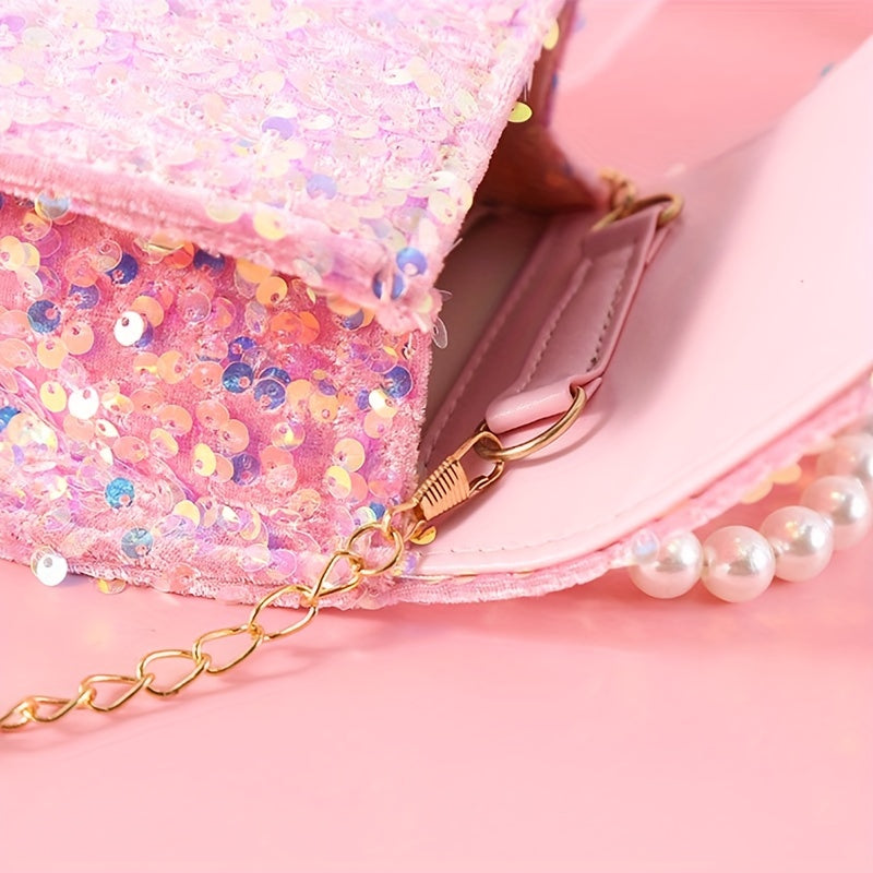 Cartoon Sequin Bow Crossbody Bag Shoulder Bag