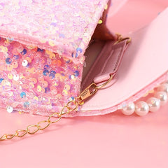 Cartoon Sequin Bow Crossbody Bag Shoulder Bag