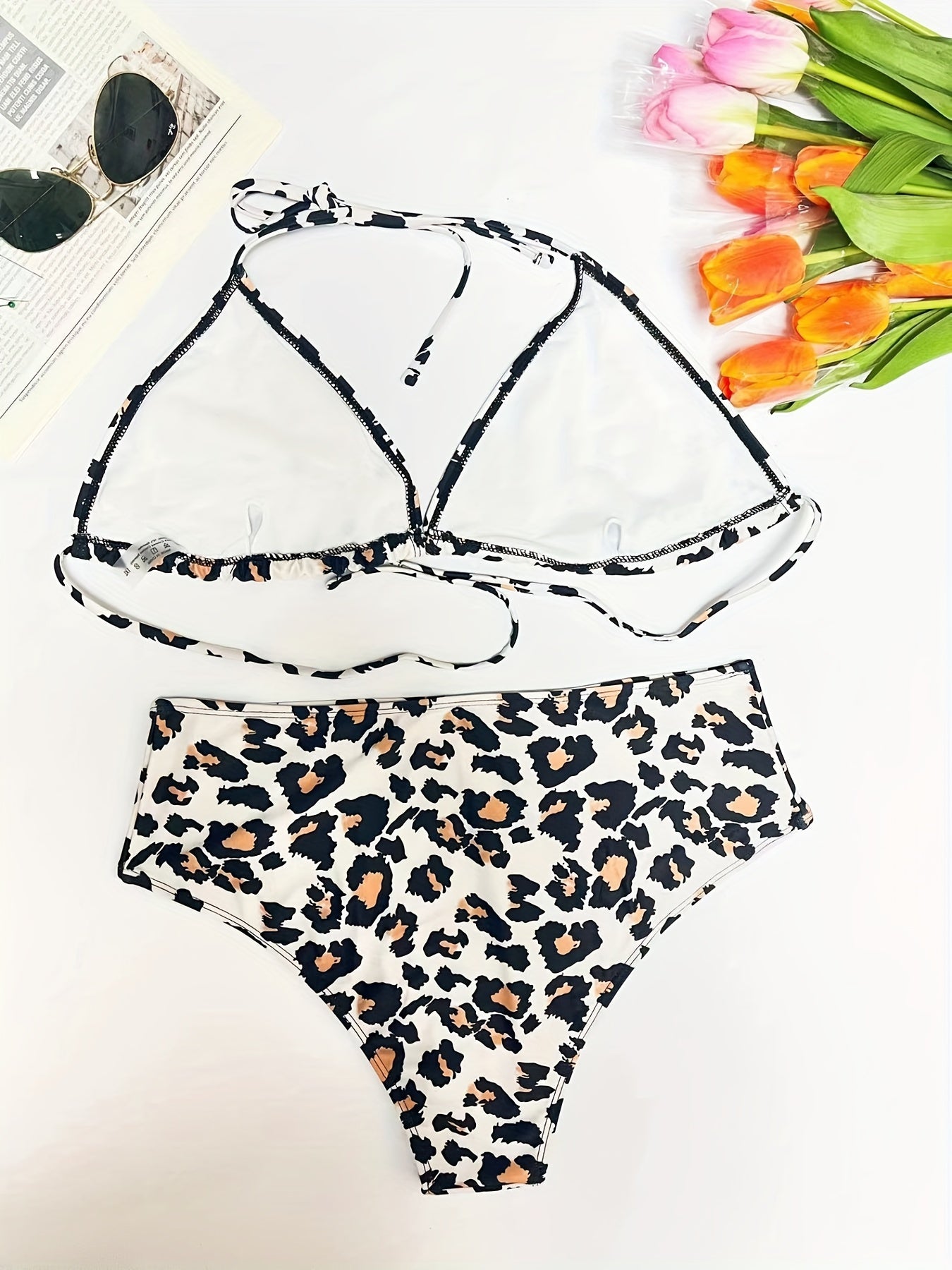 Sexy Leopard Print Bikini Set & Cover Up Skirt