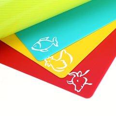 4pcs Flexible Cutting Boards for Kitchen, BPA Plastic Chopping Mat