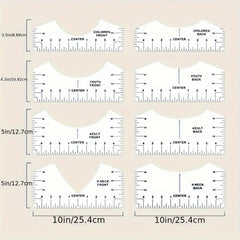 5pcs T-shirt Alignment Guide Tool Transparent Circular Ruler Centered Soft