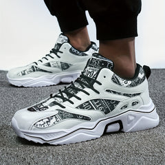 Men's Cartoon Graffiti Athletic Shoes For Running Gym Sneakers