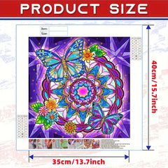Butterfly Flower Diamond Painting Kit DIY 5D Special Shape Crystal Beginner Art