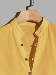 Men's Casual Cotton Short Sleeve Shirt With Button