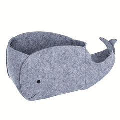 Whale Felt Storage Basket for Sundries, Snacks & Toys