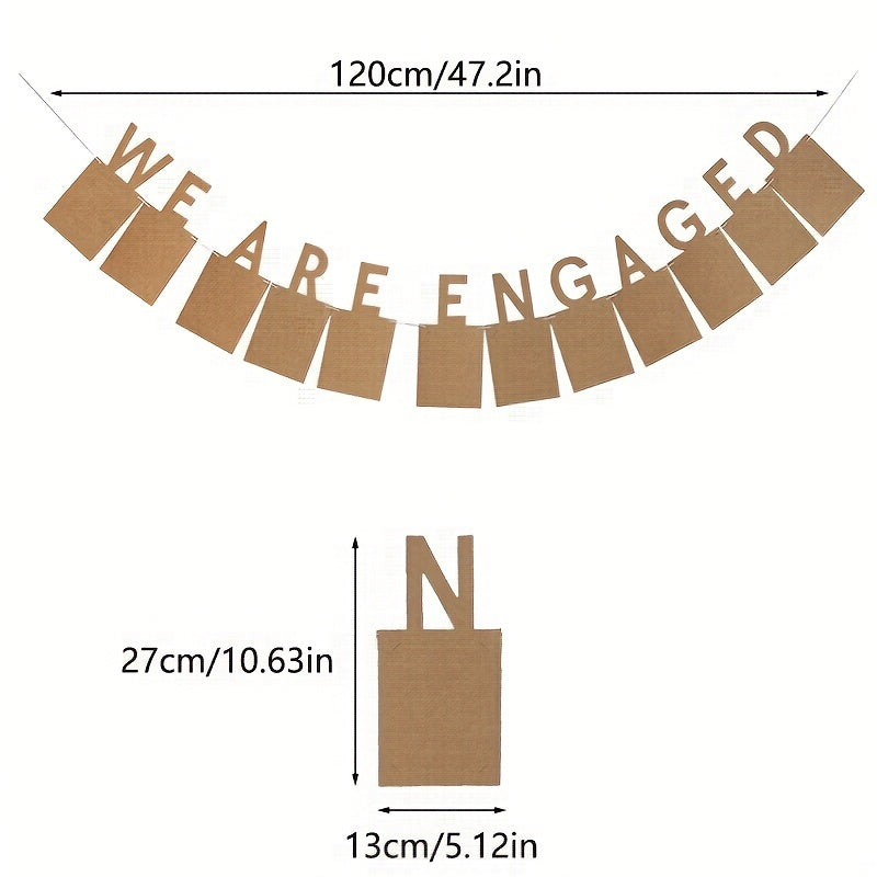 We Are Engaged Wedding Party Photo Frame Pull Flag - Decoration Supplies