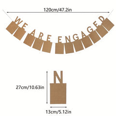 We Are Engaged Wedding Party Photo Frame Pull Flag - Decoration Supplies
