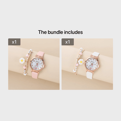 Autumn Winter Girls Quartz Watch Daisy Bracelet