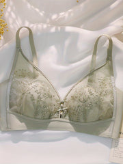 Floral Mesh Wireless Bra Soft & Breathable