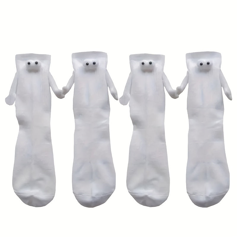 2 Pairs Men's Magnetic Crew Socks Novelty Cotton Winter Style