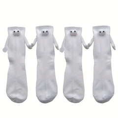 2 Pairs Men's Magnetic Crew Socks Novelty Cotton Winter Style