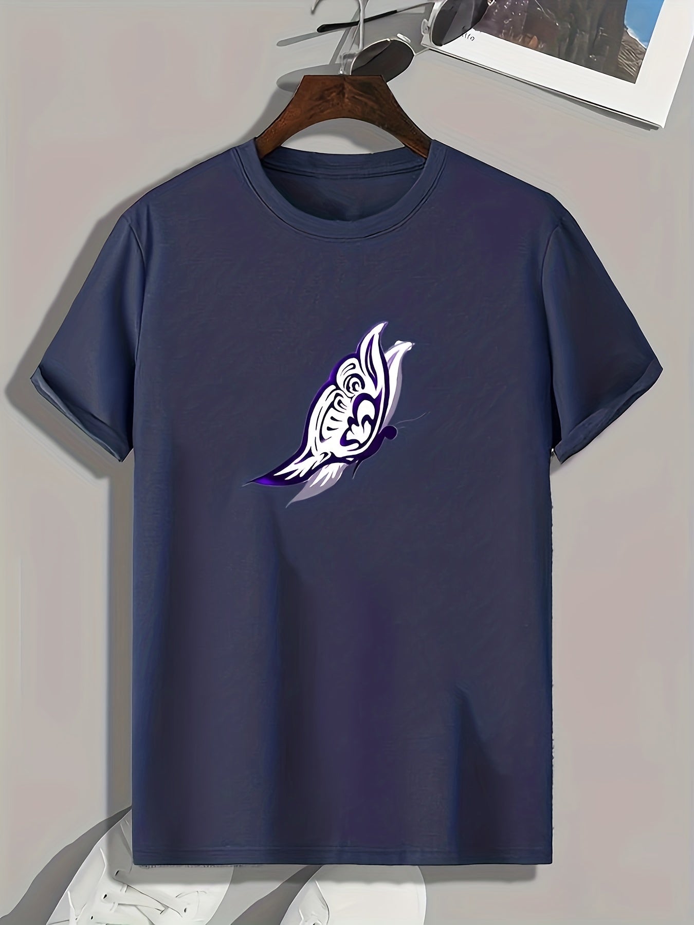 Butterfly Pattern Print Men's Sports T-shirt Graphic Tee