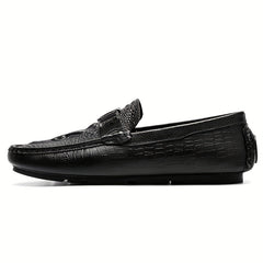 Men's Crocodile Pattern Horsebit Loafers Smart Casual Shoes