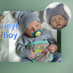 Handsome Reborn Doll Full Body Vinyl Washable & Painted with Painted Hair