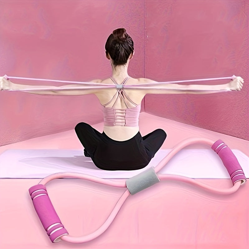 Yoga 8-Char Stretch Puller Elastic Resistance Rope For Chest Expansion