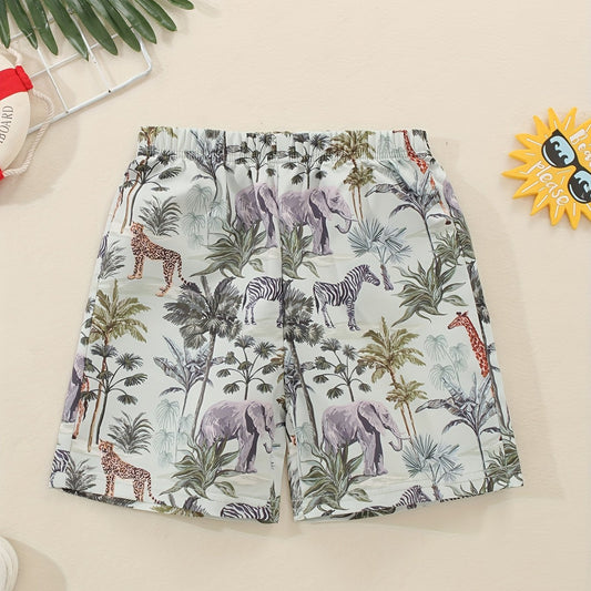 Boys Animals Casual Shorts - Summer Vacation Beach Clothes