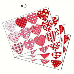 Heart Shape Stickers for Party Decorations, Pack of 144 Stickers
