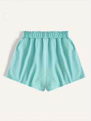 Casual Drawstring Shorts Elastic Waist Summer Shorts