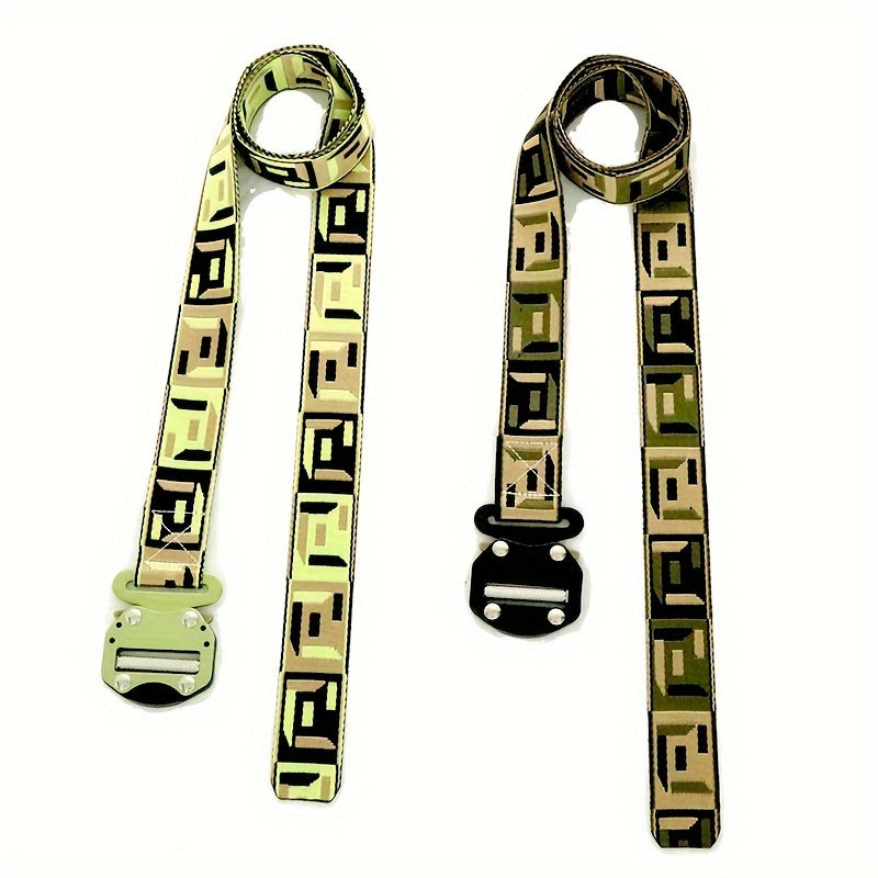 Colorful Quick Release Metal Buckle Jacquard Nylon Belt Men's Outdoor Waistband