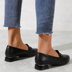 Chain Decor Chunky Heeled Pumps for Women
