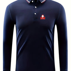 Men's Long Sleeve Lapel Sports Shirt for Spring Fall Winter