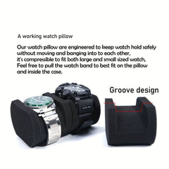 3 Slots Hard Watch Travel Case Watch Roll Case Storage And Organizer