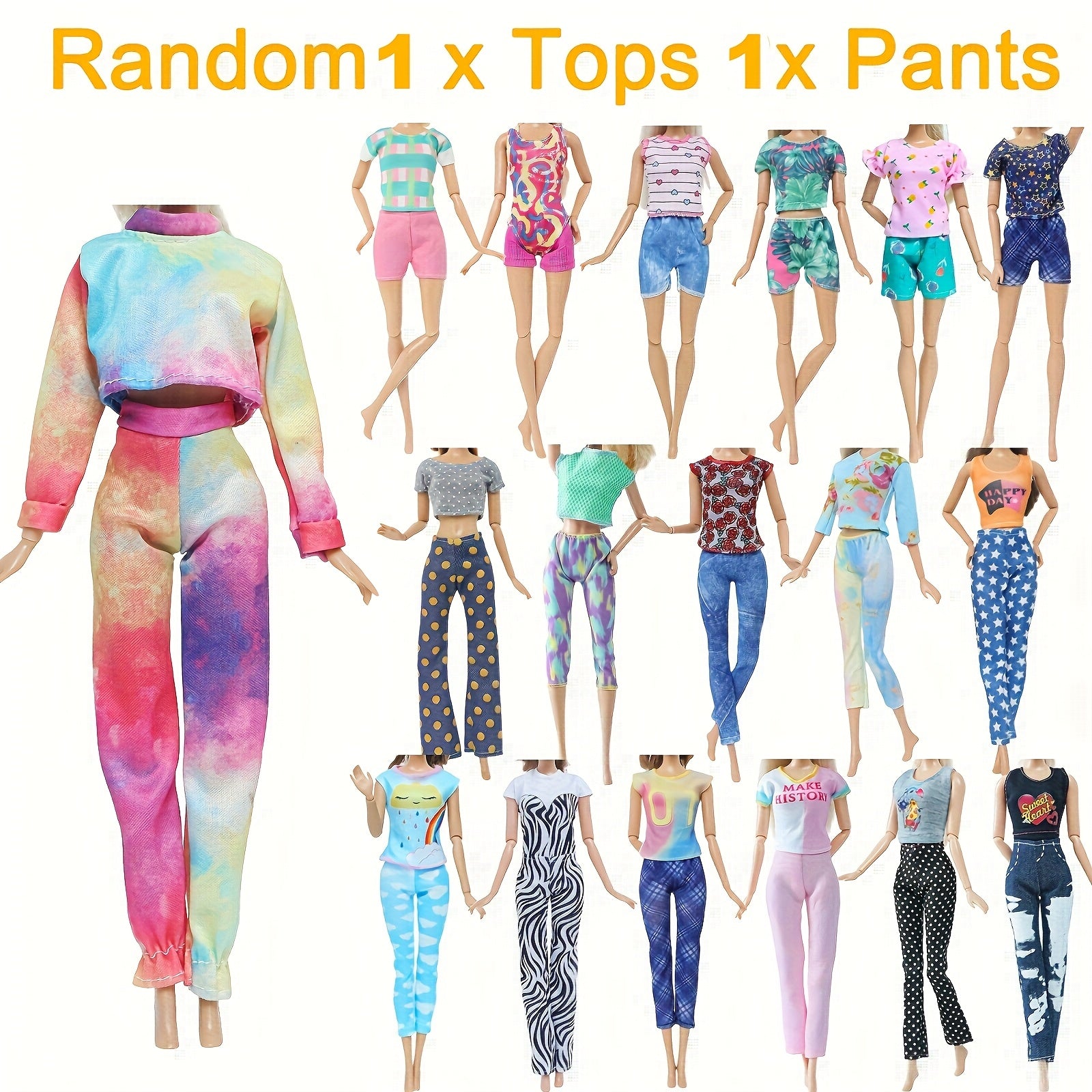36pcs Doll Clothes and Jewelry Set for 29 Dolls Complete Outfits