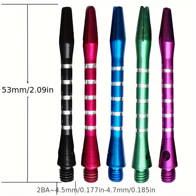5pcs Aluminum Alloy Dart Shaft 2BA Colorful Engraved Line Standard Metal Shaft