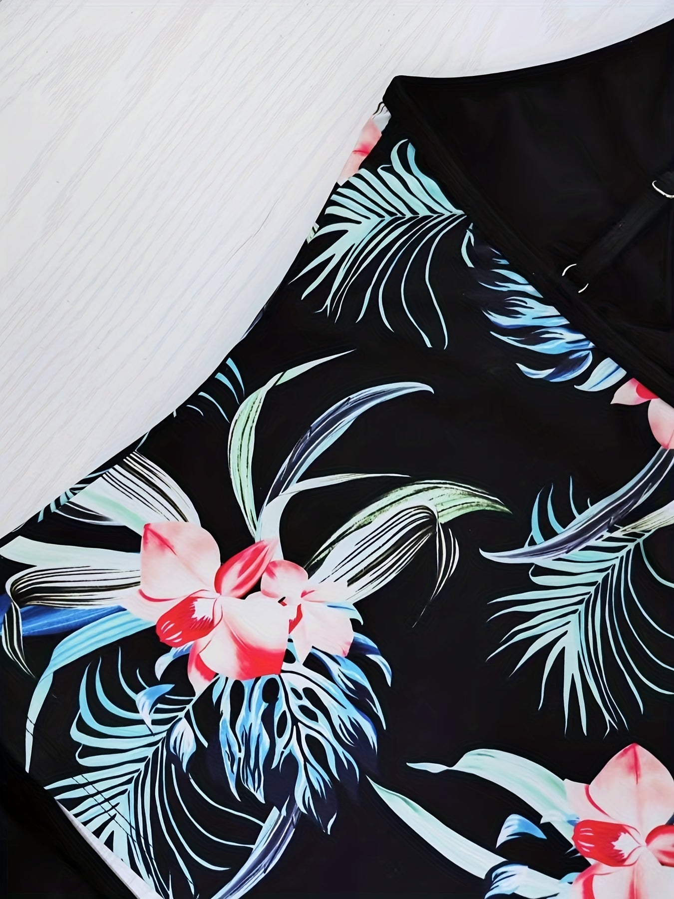 Print V Neck Tankini Set Boxer Short Swimsuit Women's Swimwear