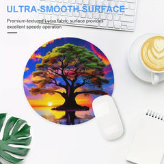 Tree Round Mouse Mat Non Slip Rubber Base Small Size Mousepad