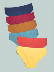 6pcs Mixed Bikini Panties Seamless Low Waist Intimates Women's Lingerie