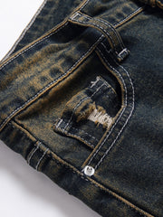 Boys Distressed Stretch Jeans Skinny Slim Fit Washed Denim Pants