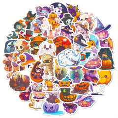 50pcs Spooky Fun Halloween Stickers for Windows Pumpkins & More