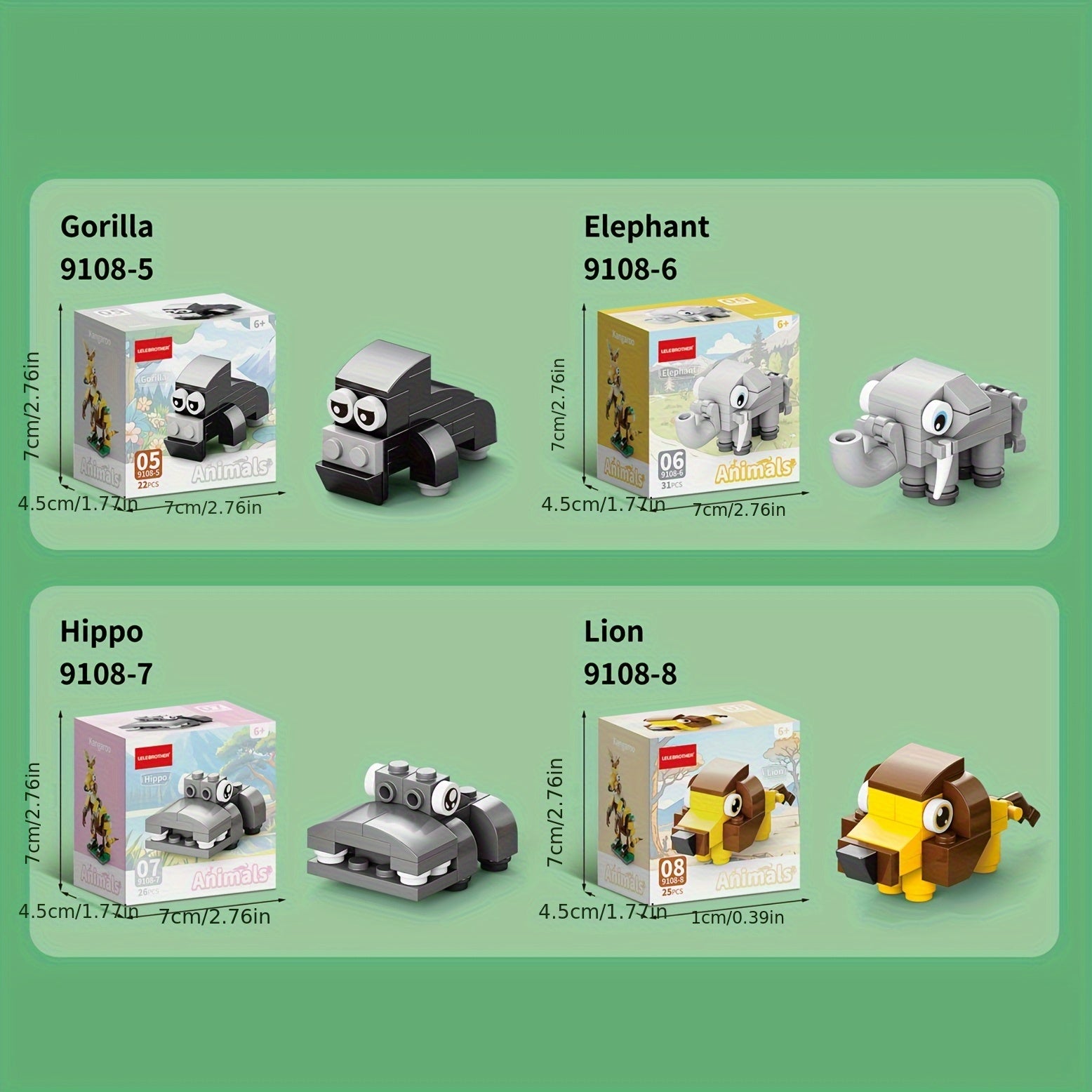 10 in 1 Mini Beast Series Building Blocks Set Toy - Fun Animal Model Puzzle Kit