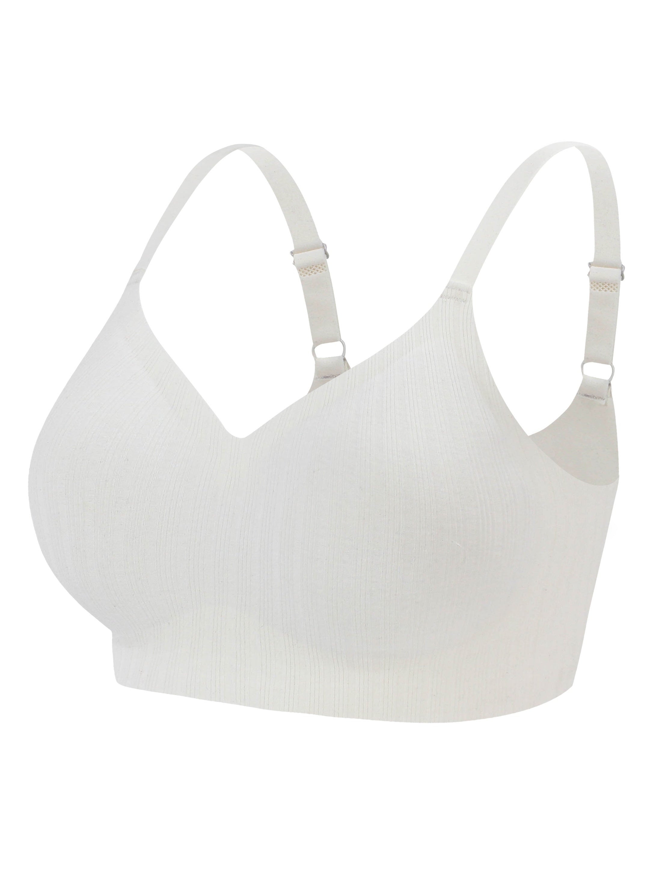 Striped Side Wireless Bra Breathable Everyday Lingerie
