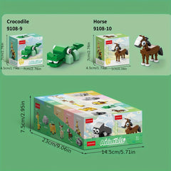 10 in 1 Mini Beast Series Building Blocks Set Toy - Fun Animal Model Puzzle Kit
