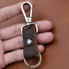 Vintage Cowhide Keychain Keyring Portable Retro Key Chain