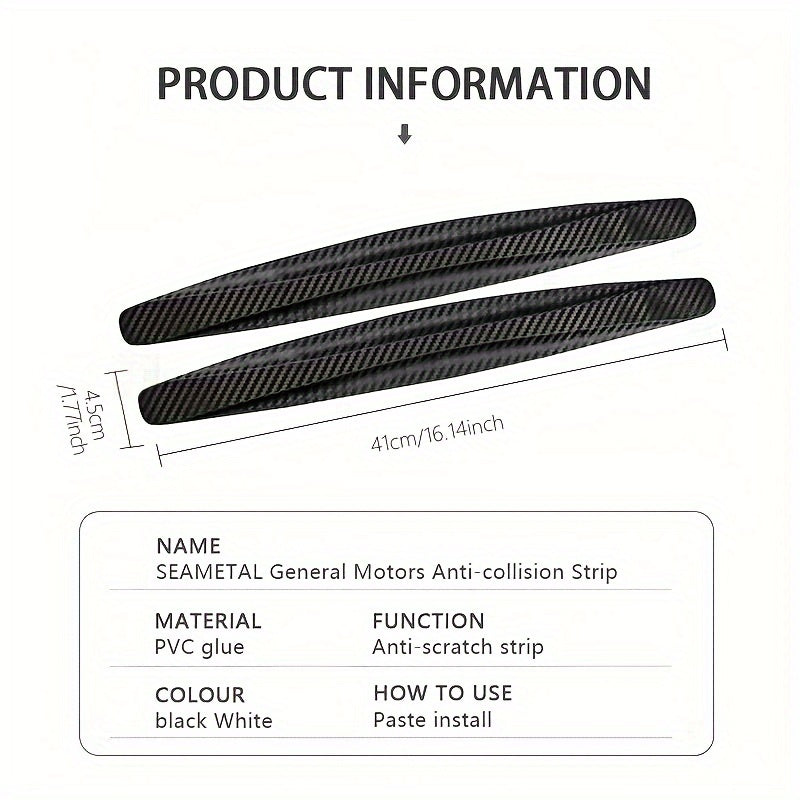Car Bumper Carbon Fiber Anti collision Strip Front Lip Scratch Protection