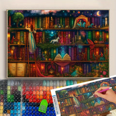 Enchanting Bookshelf Fantasy Diamond Painting Kit