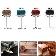 48pcs Mini Buffing Wheel Scouring Pad for Rotary Tool Grit 120 180 320 400