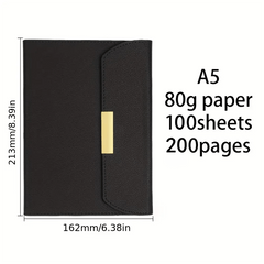 Soft Leather A5 Minimalist Notebook, Magnetic Buckle, Various Colors