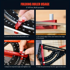 Aluminum Alloy Triangle Angle Protractor & Speed Square Measuring Ruler