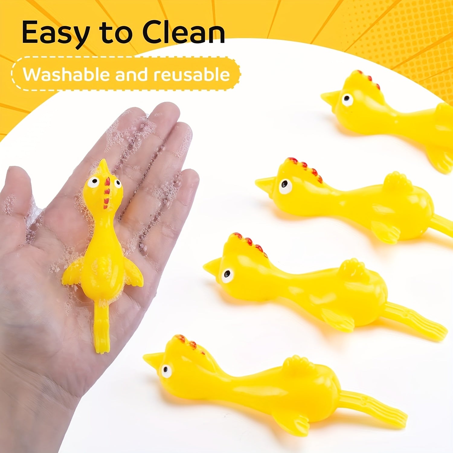 29pcs Flying Chicken Slingshot Flicking Rubber Chickens Adult Party Favors