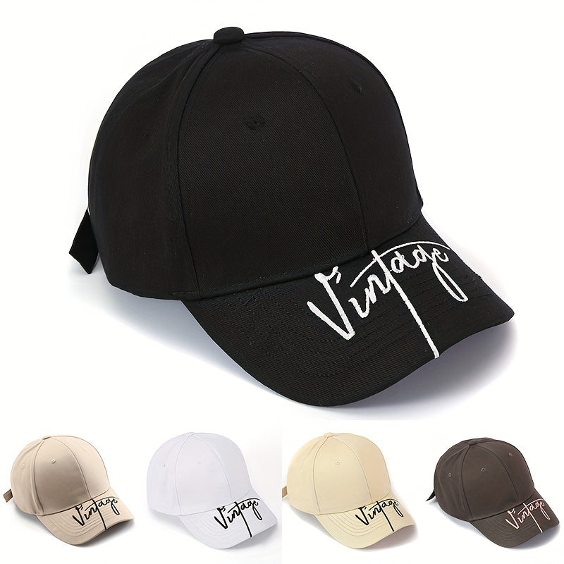 Embroidered Retro Letter Peaked Cap Sunscreen Baseball Cap