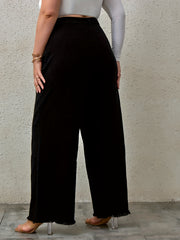 Fringe Trim Wide Leg Jeans