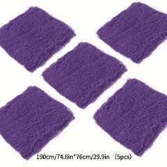 5pcs Purple Halloween Scary Cloth Decor 190 X 76