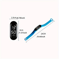 LED Touch Screen Sports Watches Digital Display PVC Strap Unisex