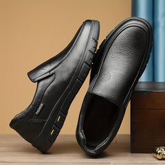 Men's Leather Loafer Shoes Padded Collar Non Slip Slip On Shoes Spring Summer